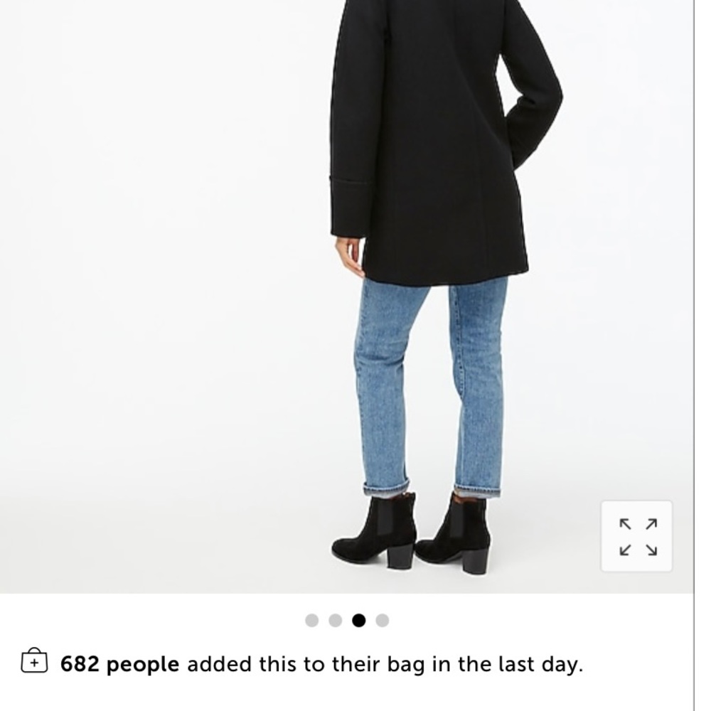 NWT JCrew Black wool blend city coat.  Size 10 sold out. - Picture 2 of 16